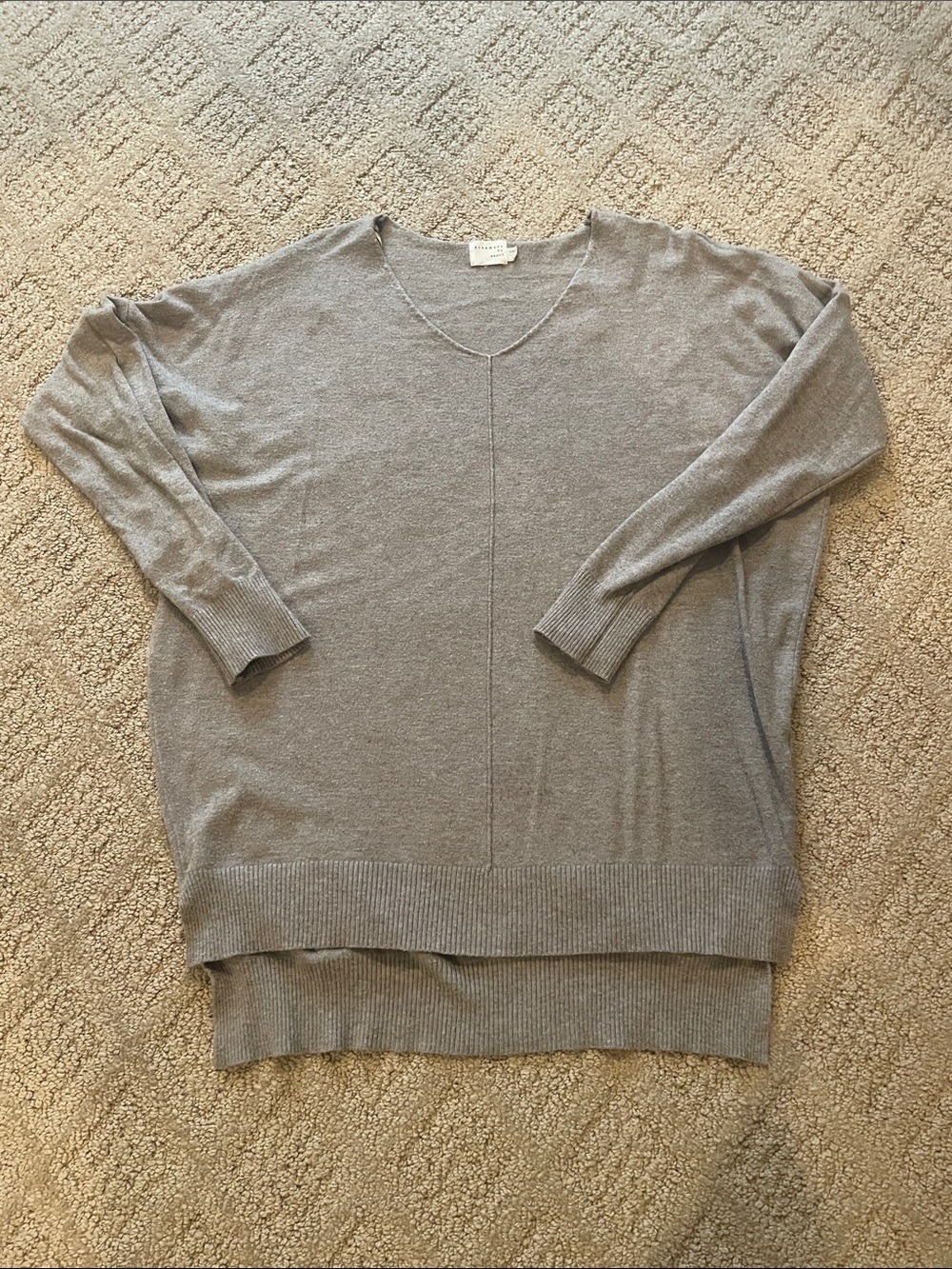 Light Gray V-Neck Women’s Sweater - Relaxed Knit